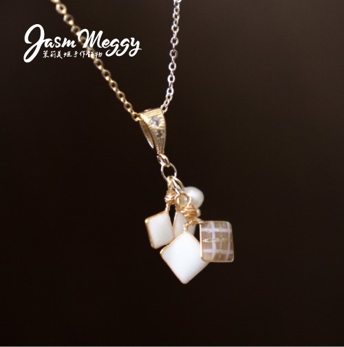Jasmmeggy 茉莉美姬水晶花手作飾品  《午茶系列》細緻系鎖骨鍊