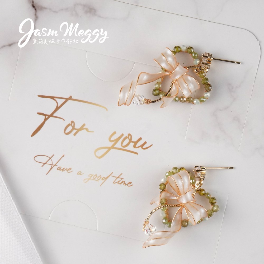 Jasmmeggy 茉莉美姬水晶花手作飾品 《珠光華爾茲》耳環