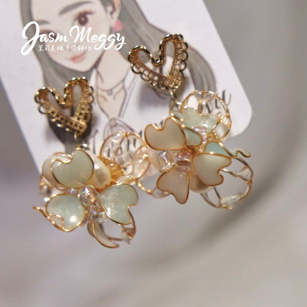 Jasmmeggy 茉莉美姬水晶花手作飾品 冰姬耳環