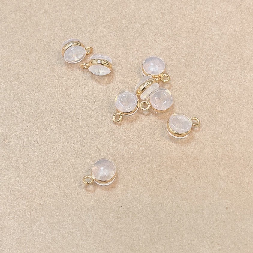 Jasmmeggy 水晶花飾品手作材料｜手作串珠｜飾品配件　漢堡型吊環耳堵
