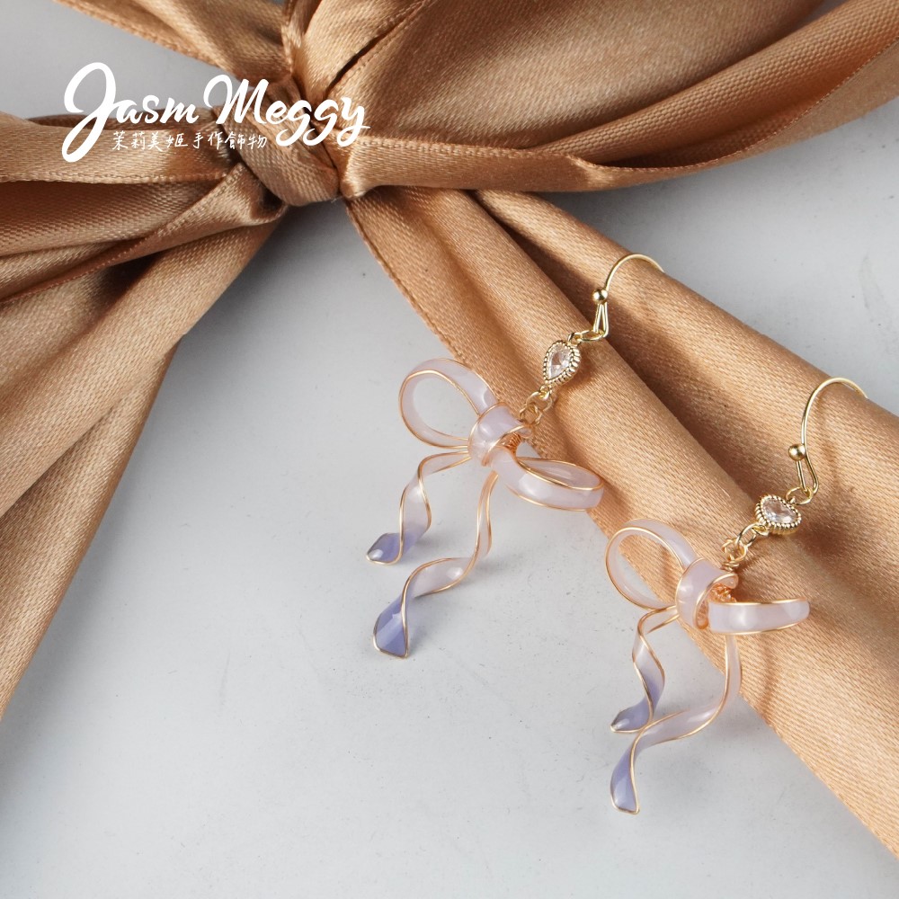 Jasmmeggy 茉莉美姬水晶花手作飾品 《愛的祝願》單結耳環