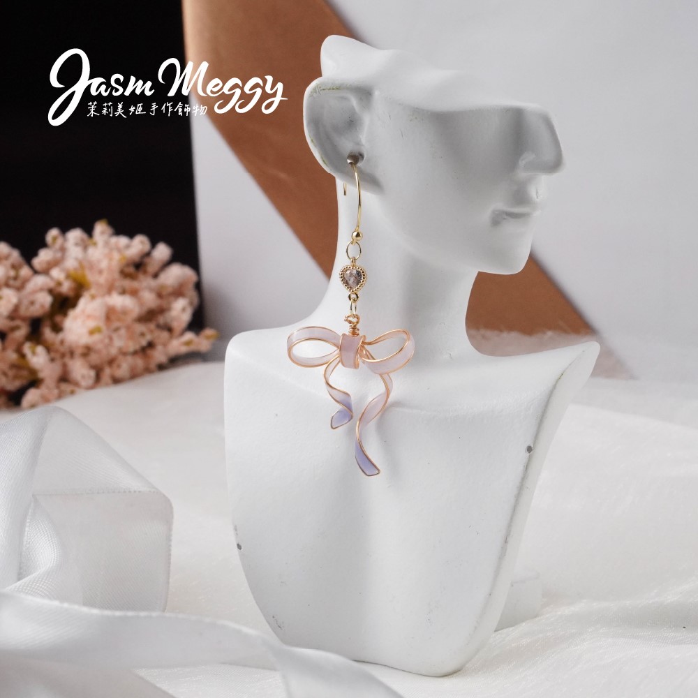 Jasmmeggy 茉莉美姬水晶花手作飾品 《愛的祝願》單結耳環