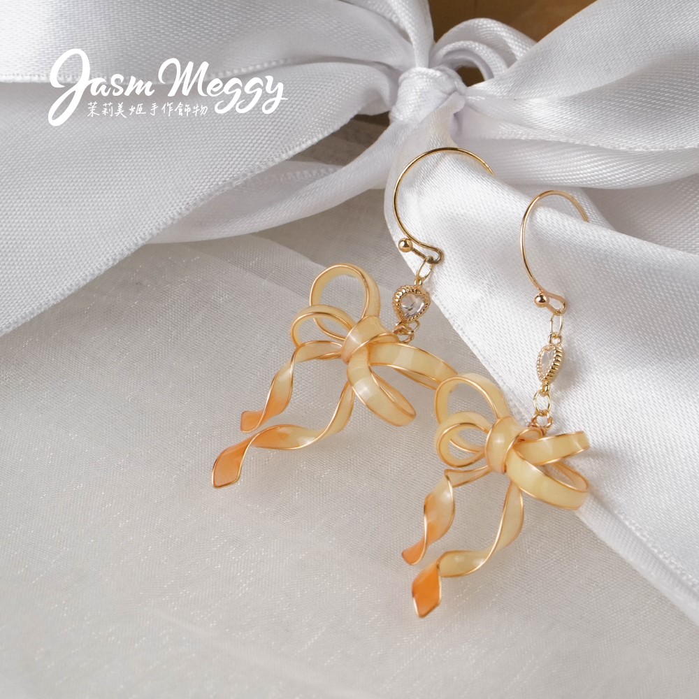 Jasmmeggy 茉莉美姬水晶花手作飾品 《愛的祝願》雙結耳環