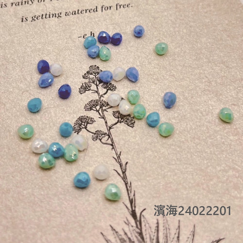 Jasmmeggy 水晶花飾品手作材料｜手作串珠｜飾品配件，水滴型切面珠