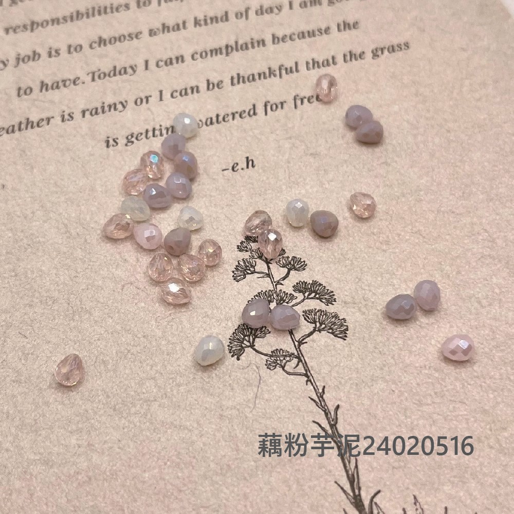 Jasmmeggy 水晶花飾品手作材料｜手作串珠｜飾品配件，水滴型切面珠