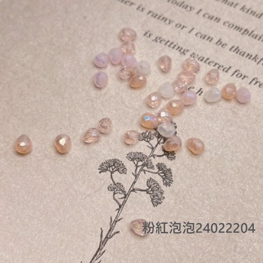 Jasmmeggy 水晶花飾品手作材料｜手作串珠｜飾品配件，水滴型切面珠