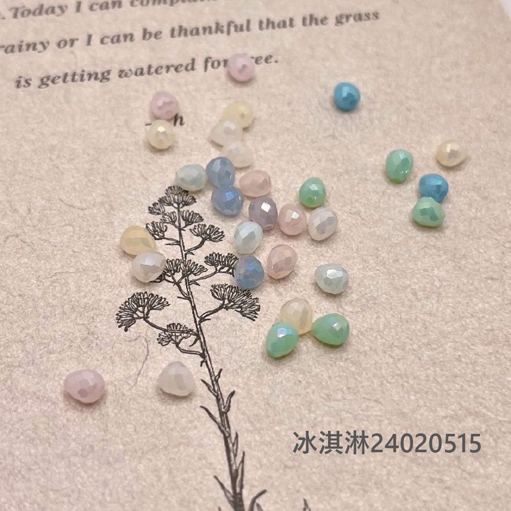 Jasmmeggy 水晶花飾品手作材料｜手作串珠｜飾品配件，水滴型切面珠