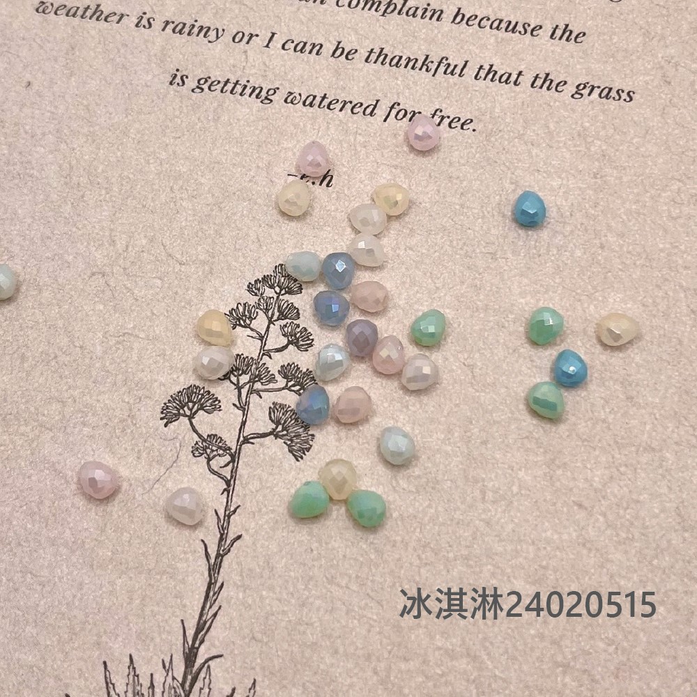 Jasmmeggy 水晶花飾品手作材料｜手作串珠｜飾品配件，水滴型切面珠