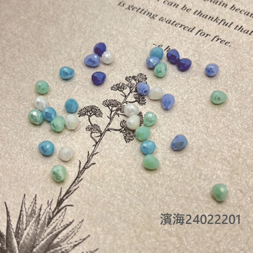 Jasmmeggy 水晶花飾品手作材料｜手作串珠｜飾品配件，水滴型切面珠