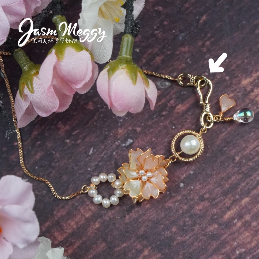 Jasmmeggy 水晶花飾品手作材料｜手作串珠｜飾品配件 簡約系♾️型光面套扣