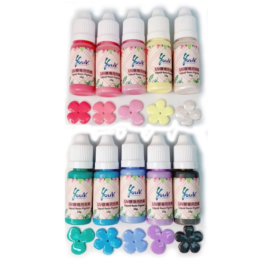 Jasmmeggy 水晶花飾品手作材料｜UV造花液｜UV膠　《YOUV》QQ膠（6色一組）