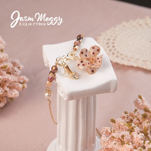Jasmmeggy 茉莉美姬水晶花手作飾品 芭蕾舞·伶 手鏈