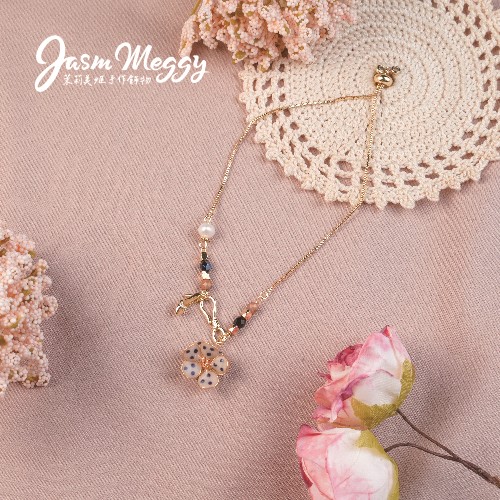 Jasmmeggy 茉莉美姬水晶花手作飾品 芭蕾舞·伶 手鏈