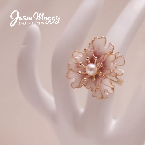 Jasmmeggy 茉莉美姬水晶花手作飾品 藝の珠戒指
