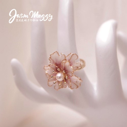 Jasmmeggy 茉莉美姬水晶花手作飾品 藝の珠戒指