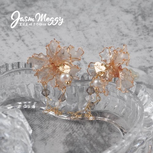 Jasmmeggy 茉莉美姬水晶花手作飾品 天后耳環