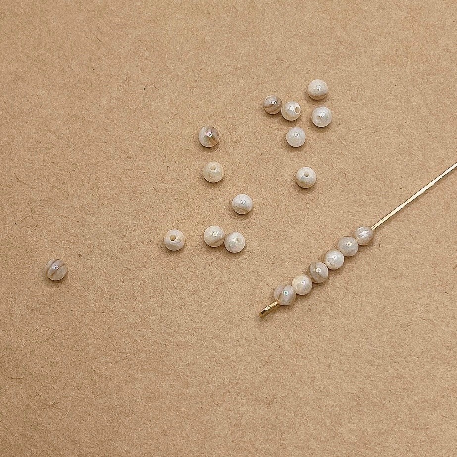 Jasmmeggy 水晶花飾品手作材料｜手作串珠｜飾品配件 鎏光貝殼圓珠