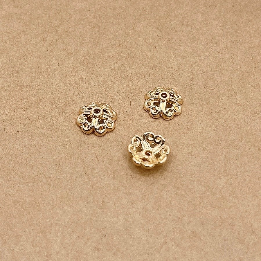 Jasmmeggy 水晶花飾品手作材料｜手作串珠｜飾品配件 古風厚實感光面花托