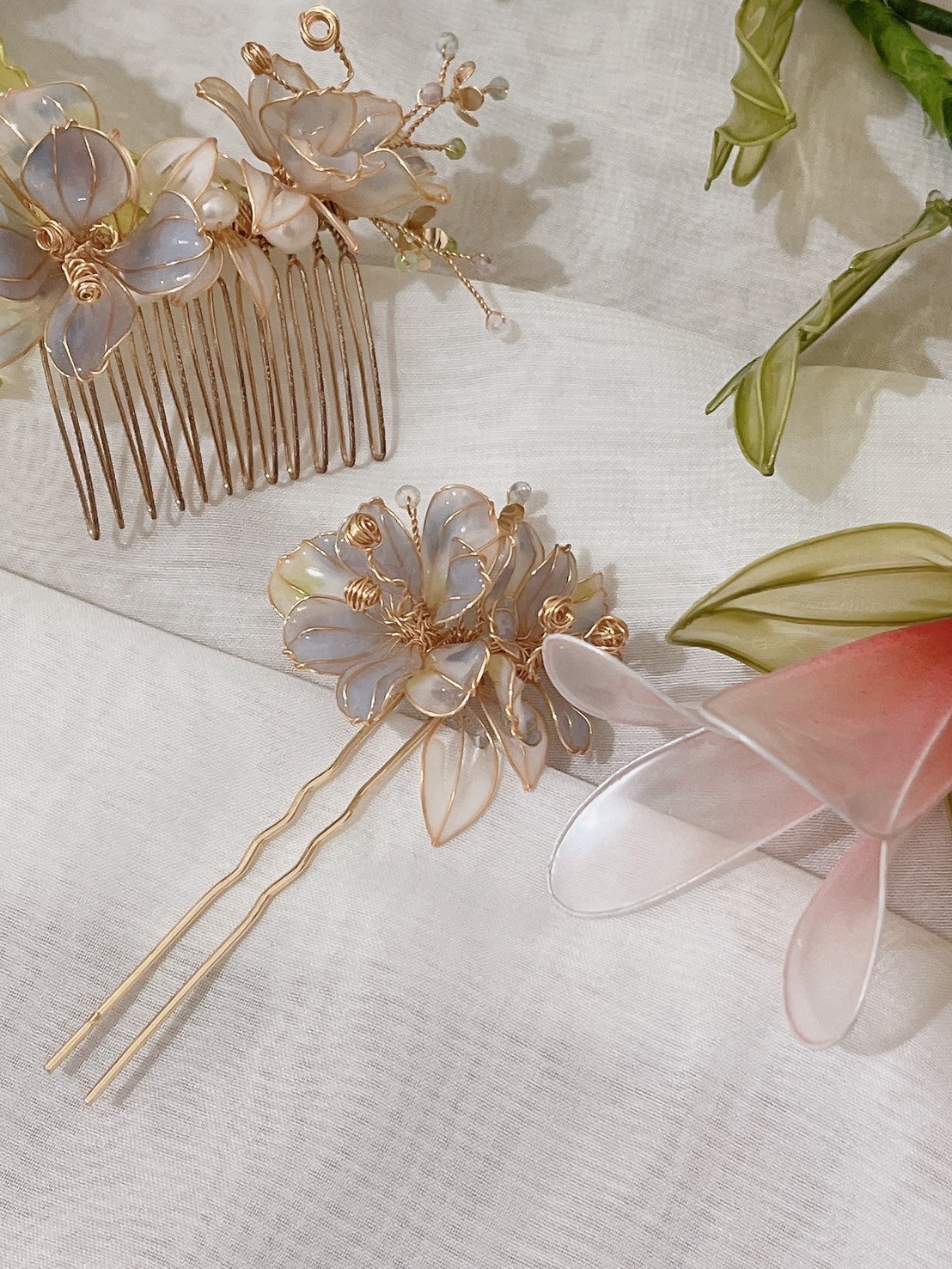 Jasmmeggy 茉莉美姬水晶花手作飾品 直布羅陀的燈塔 新娘頭飾