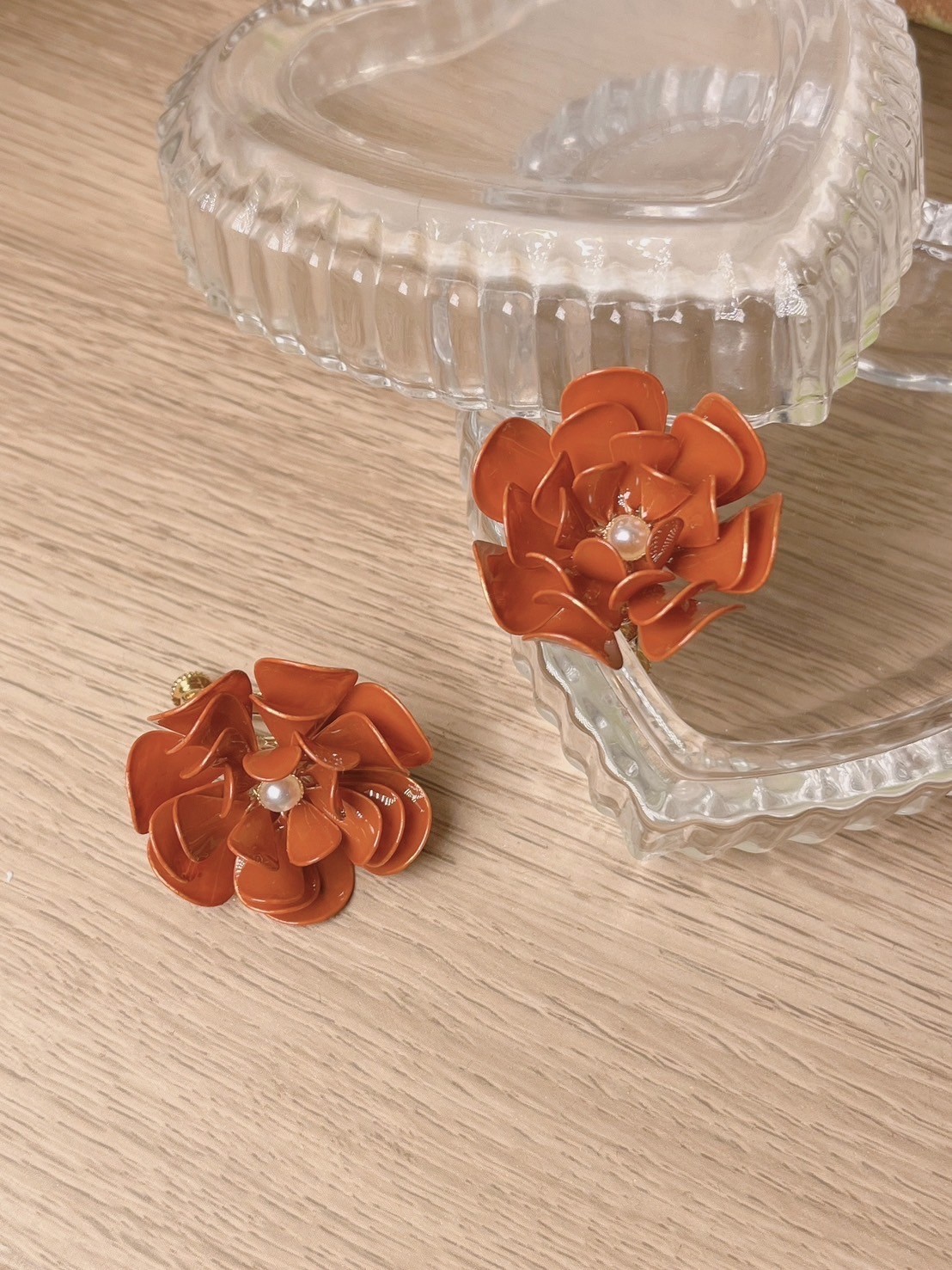 Jasmmeggy 茉莉美姬水晶花手作飾品 火鶴桔祥 戒指 / 耳環