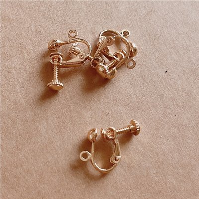 圓珠有吊環耳夾 24020401