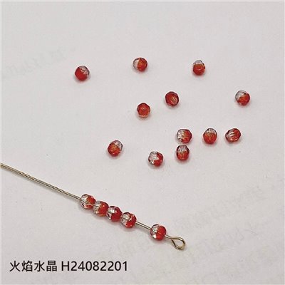 捷克火磨珠 - 紅 / 橘色系 3mm