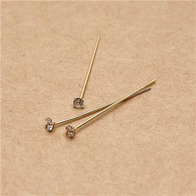 方型鋯石爪爪T針 平針 珠針 E24090425